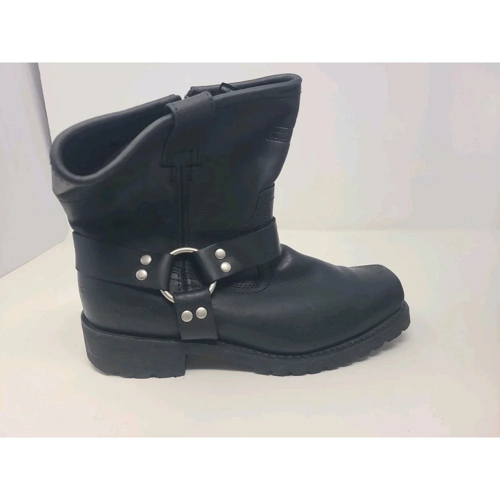 Men's Ride Tec Black Leather Harness Motorcycle Boots Size 11